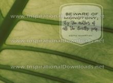 Beware of Monotony by Edith Wharton (Inspirational Downloads)