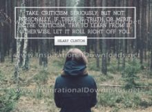 Criticism by Hilary Clinton (Inspirational Downloads)