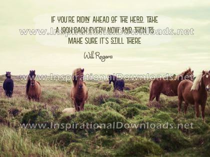 Ahead Of The Herd by Will Rogers (Inspirational Downloads)