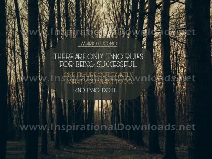 Inspirational Quote: Two Rules For Being Successful by Mario Cuomo (Inspirational Downloads)