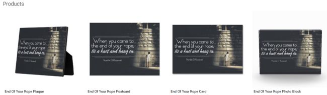 Inspirational Downloads Customized Products: End Of Your Rope