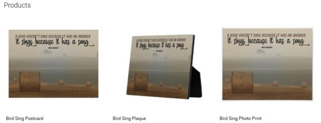 Inspirational Downloads Customized Products: Bird Sing