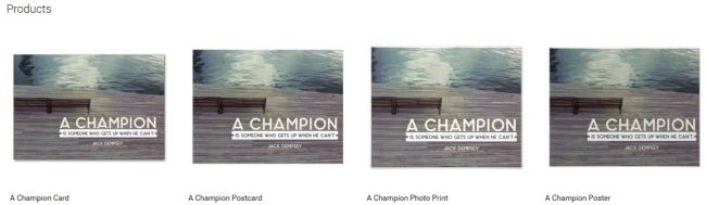 Inspirational Downloads Customized Products: A Champion