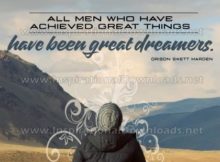 Great Dreamers by Orison Swett Marden Inspirational Graphic Quote
