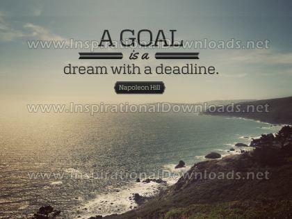 A Dream With A Deadline by Napoleon Hill Inspirational Graphic Quote