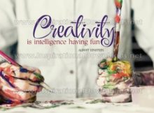 Creativity Is Intelligence by Albert Einstein Inspirational Graphic Quote