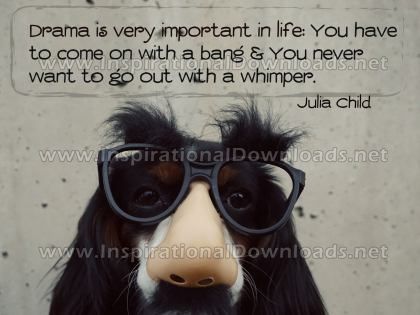 Drama In Life by Julia Child Inspirational Graphic Quote