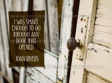 Go Through Any Door by Joan Rivers Inspirational Graphic Quote