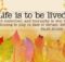 Life Is To Be Lived by Ralph Allison Inspirational Graphic Quote