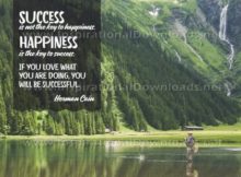 Happiness The Key To Success by Herman Cain Inspirational Graphic Quote