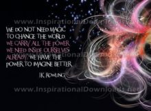 Magic To Change The World by JK Rowling Inspirational Graphic Quote