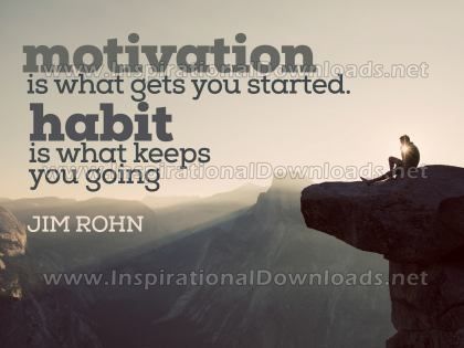 Motivation And Habit by Jim Rohn Inspirational Graphic Quote