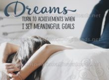 Set Meaningful Goals by Positive Affirmations Inspirational Graphic Quote