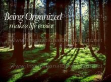 Being Organized by Inspiring Thoughts Inspirational Quote Graphic