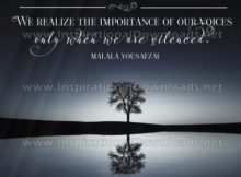 Importance Of Our Voices by Malala Yousafzai Inspirational Quote Graphic
