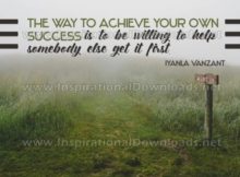 To Achieve Your Own Success by Iyanla Vanzant Inspirational Quote Graphic