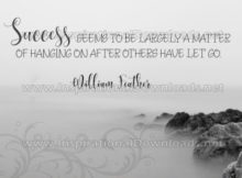 Matter Of Hanging On Inspirational Quote Graphic by William Feather