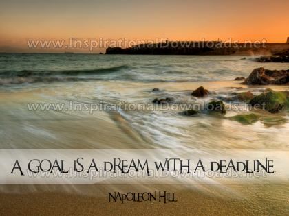 A Goal Is A Dream Inspirational Quote Graphic by Napoleon Hill