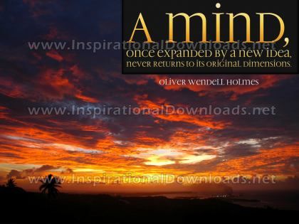 Mind Expanded By New Idea Inspirational Quote Graphic by Oliver Wendell Holmes
