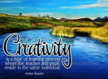 Creativity Type Of Learning Process Inspirational Quote Graphic by Arthur Koestler