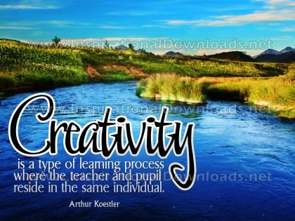 Creativity Type Of Learning Process Inspirational Quote Graphic by Arthur Koestler