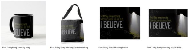 First Thing Every Morning Inspirational Quote Graphic Customized Products