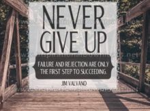 First Step To Succeeding Inspirational Quote Graphic by Jim Valvano