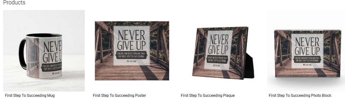 First Step To Succeeding Inspirational Quote Graphic Customized Products