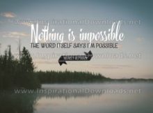 Nothing Is Impossible Inspirational Quote Graphic