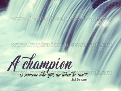 A Champion Inspirational Quote Graphic