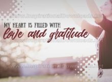Filled With Love And Gratitude Inspirational Quote Graphic