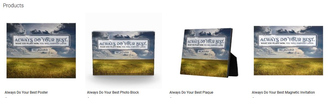 Always Do Your Best Inspirational Quote Graphic Customized Products