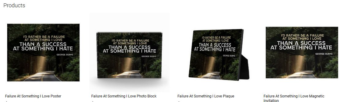 Failure At Something I Love Inspirational Quote Graphic Customized Products