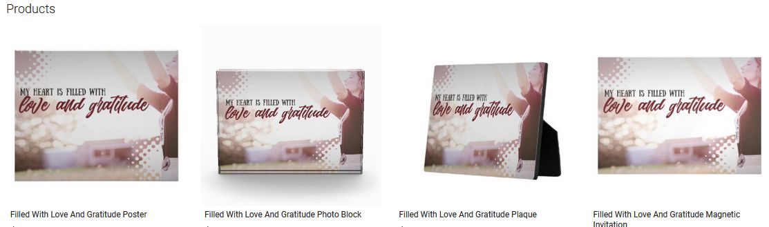 Filled With Love And Gratitude Inspirational Quote Graphic Customized Products