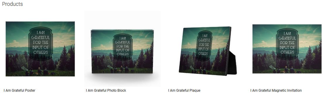 I Am Grateful Inspirational Quote Graphic Customized Products