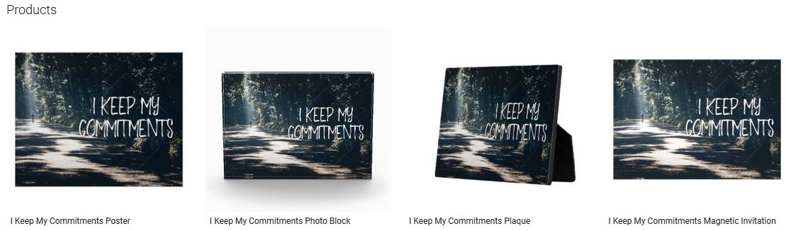 I Keep My Commitments Inspirational Quote Graphic Customized Products