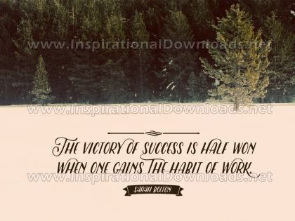 Victory Of Success Inspirational Quote Graphic