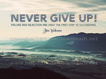 Never Give Up Inspirational Quote Graphic