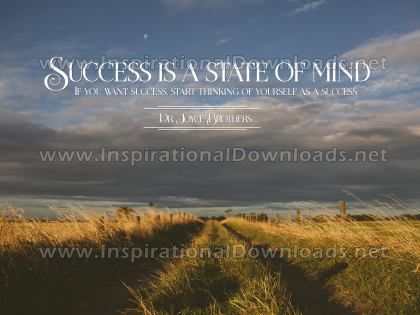 Success A State Of Mind Inspirational Quote Graphic