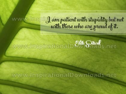 Patient With Stupidity Inspirational Quote Graphic