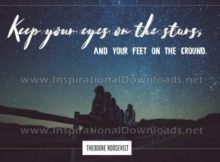 Keep Eyes On The Stars Inspirational Quote Graphic