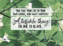 No One To Blame Inspirational Quote Graphic