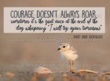 Courage Doesn't Always Roar Inspirational Quote Graphic