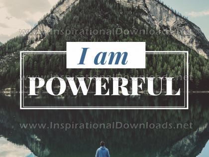 I Am Powerful Inspirational Quote Graphic
