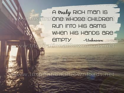 Truly Rich Man Inspirational Quote Graphic