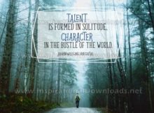 Talent And Character Inspirational Quote by Johann Wolfgang Von Goethe