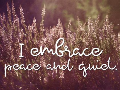 Embrace Peace And Quiet Inspirational Quote Graphic