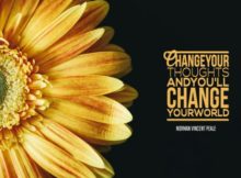 Change Your Thoughts by Norman Vincent Peale Inspirational Quote Graphic