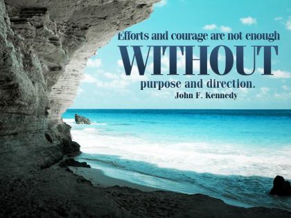 Efforts And Courage by John Kennedy Inspirational Quote Graphic