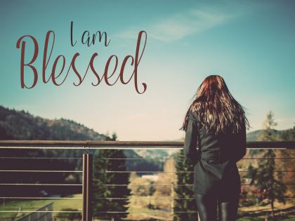 1567-Blessed Inspirational Graphic Quote Poster
